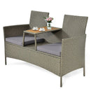 2-Person Patio Rattan Conversation Furniture Set with Coffee Table by LJGDeals