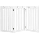 36 Inch Folding Wooden Freestanding Pet Gate Dog Gate with 360° Flexible Hinge