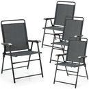 4 Pieces Portable Outdoor Folding Chair with Armrest by LJGDeals