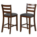2 Pieces Counter Height Chairs with Fabric Seat and Rubber Wood Legs by LJGDeals