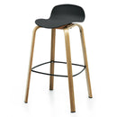 Set of 2 Modern Barstools Pub Chairs with Low Back and Metal Legs by LJGDeals