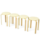 Set of 4 Bentwood Round Stool Stackable Dining Chairs with Padded Seat by LJGDeals
