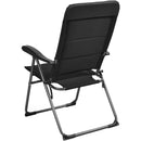 Set of 4 Patio Folding Chairs with Adjustable Backrest-Black by LJGDeals