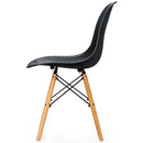 4 Pieces Modern Plastic Hollow Chair Set with Wood Leg by LJGDeals