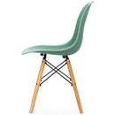 4 Pieces Modern Plastic Hollow Chair Set with Wood Leg by LJGDeals