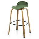 Set of 2 Modern Barstools Pub Chairs with Low Back and Metal Legs by LJGDeals