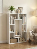 7-Tier Cube Bookshelf, Tall Narrow Bookcase for Small Spaces by 2Dropme