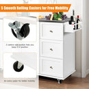 Kitchen Island 2-Door Storage Cabinet with Drawers and Stainless Steel Top by LJGDeals
