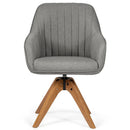 Fabric Swivel Accent Chair with Beech Wood Legs by LJGDeals