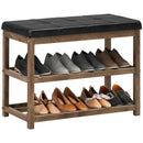 2-Tier Wooden Shoe Rack Bench with Padded Seat by LJGDeals