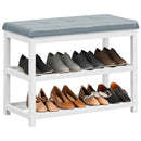 2-Tier Wooden Shoe Rack Bench with Padded Seat by LJGDeals