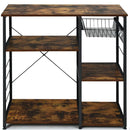 Industrial Kitchen Baker's Rack Microwave Shelf with 6 Hooks by LJGDeals