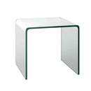 18 x 18 x 16 Inch Tempered Waterfall End Table with non-Slip Pad by LJGDeals