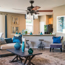 52 Inch Ceiling Fan Light with Pull Chain and 5 Bronze Finished Reversible Blades by LJGDeals