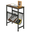 Narrow End Table with Magazine Holder Sling for Small Space by LJGDeals