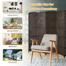 6.5Ft 6-Panel Weave Folding Fiber Room Divider Screen by LJGDeals