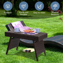 Folding PE Rattan Side Coffee Table Patio Garden Furniture by LJGDeals