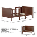 2-in-1 Convertible Kids Wooden Bedroom Furniture with Guardrails by LJGDeals