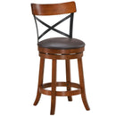 Set of 2 Bar Stools 360-Degree Swivel Dining Bar Chairs with Rubber Wood Legs by LJGDeals