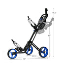 Folding 3 Wheels Golf Push Cart with Brake Scoreboard Adjustable Handle by LJGDeals