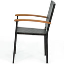 Set of 4 Outdoor Patio PE Rattan Dining Chairs with Powder-coated Steel Frame by LJGDeals