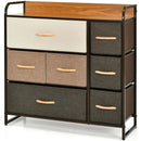 7 Drawer Tower Steel Frame and Wooden Top Dresser Storage Chest for Bedroom by LJGDeals