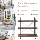 3/5 Tiers Industrial Bookcase with Metal Frame for Home Office-3 by DirectDeals