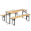 3 Pieces Folding Wooden Picnic Table Bench Set by LJGDeals
