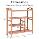 4 Tiers Multifunction Bamboo Storage Shoe Rack for Entryway Hallway by LJGDeals