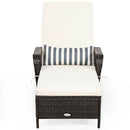 Outdoor Patio Wicker Chaise Lounge Chair with Adjustable Backrest and Pillow by LJGDeals