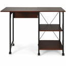 Rolling Folding Computer Desk with Storage Shelves by LJGDeals