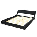 Queen Faux Leather Upholstered Platform Bed Frame Adjustable Headboard-Black by LJGDeals