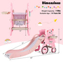 4-in-1 Foldable Baby Slide Toddler Climber Slide PlaySet with Ball