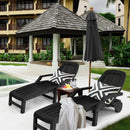 Adjustable Patio Sun Lounger with Weather Resistant Wheels by LJGDeals