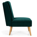 Velvet Accent Armless Side Chair with Rubber Wood Legs for Bedroom by LJGDeals