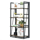 4-Tier Folding Bookshelf No-Assembly Industrial Bookcase Display Shelves by LJGDeals