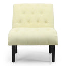 Cotton Linen Fabric Armless Accent Chair with Adjustable Foot Pads by LJGDeals