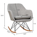 Upholstered Rocking Arm Chair with Solid Steel Wood Leg-Gray by LJGDeals