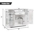 Sideboard Buffet Server Storage Cabinet with 2 Drawers and Glass Doors by DirectDeals