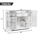 Sideboard Buffet Server Storage Cabinet with 2 Drawers and Glass Doors by LJGDeals