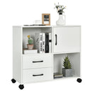 Mobile File Cabinet with Lateral Printer Stand and Storage Shelves by LJGDeals