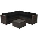6 Pieces Patio Furniture Sofa Set with Cushions for Outdoor by LJGDeals