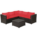 6 Pieces Patio Furniture Sofa Set with Cushions for Outdoor by LJGDeals