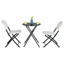 3 Pieces Patio Rattan Bistro Set with Round Dining Table and 2 Chairs by LJGDeals