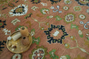 Peach, Blue and Green Traditional Oushak hand knotted 8x10 wool area rug by The Rug Decor