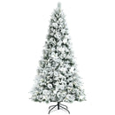 7 Feet Snow Flocked Christmas Tree with Poinsettia Flowers by LJGDeals