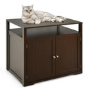 Wooden Cat Litter Box Enclosure Hidden Cat Washroom with Storage Layer by LJGDeals