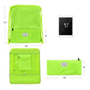 Drawstring Backpack String Bag Foldable Sports Sack with Zipper Pocket-Green by LJGDeals