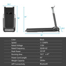 Compact Folding Treadmill with Touch Screen APP Control-Black by LJGDeals