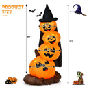 7 Feet Halloween Inflatable Pumpkin Combo with Witch's Hat and LED Lights by LJGDeals